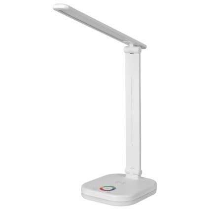 Lampe de table dimmable LED RGBW avec recharge sans fil LED/7W/5V USB blanche