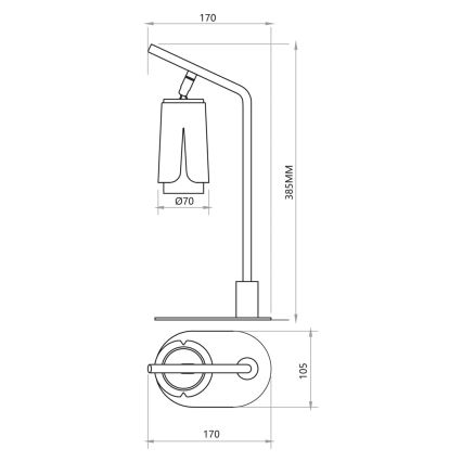 Lampe de table FLEUR 1xGU10/8W/230V noir