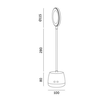 Lampe de table flexible à intensité variable et rechargeable LUSIA LED/5W/5V 3000/4000K 1200 mAh noir