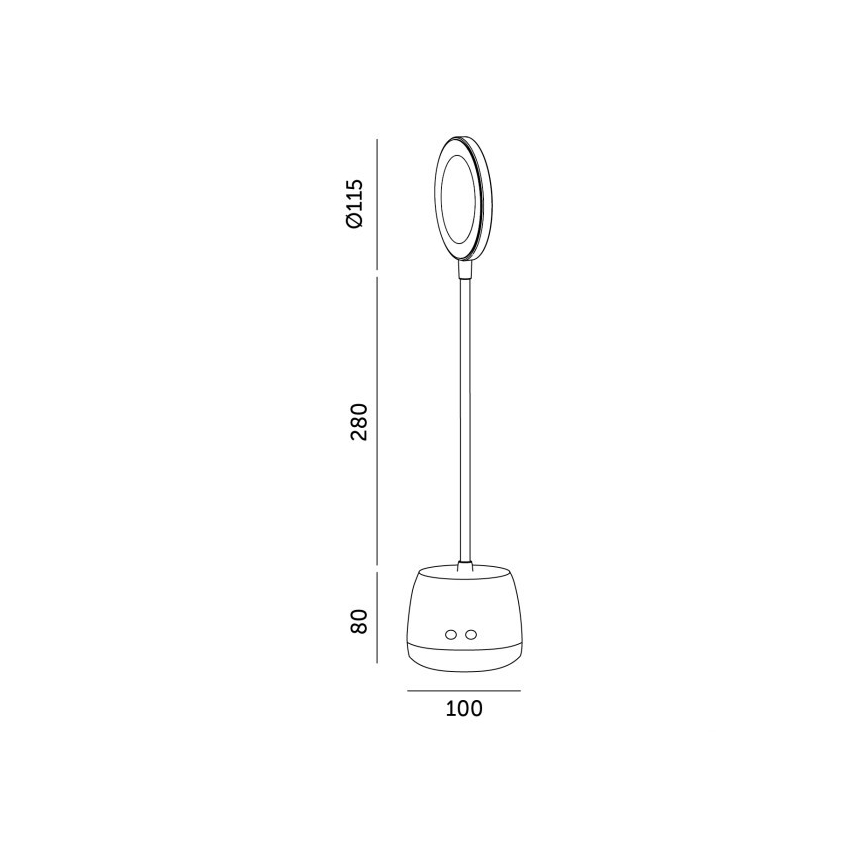 Lampe de table flexible à intensité variable et rechargeable LUSIA LED/5W/5V 3000/4000K 1200 mAh noir