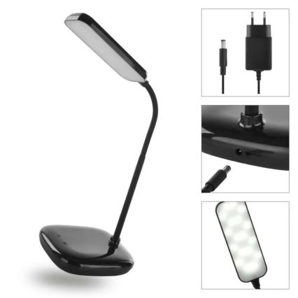 Lampe de table flexible à intensité variable LED/12W/230V 3000K/4000K/6500K noir