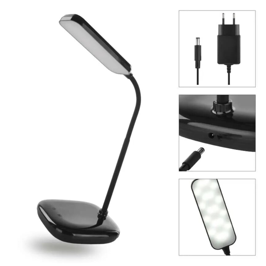 Lampe de table flexible à intensité variable LED/12W/230V 3000K/4000K/6500K noir