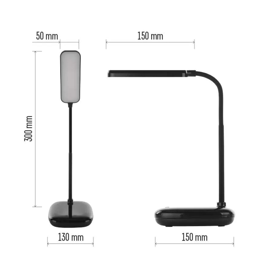 Lampe de table flexible à intensité variable LED/12W/230V 3000K/4000K/6500K noir