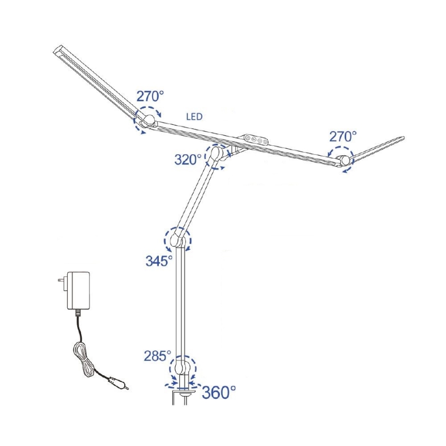 Lampe de table tactile flexible à intensité variable POINTIQ LED/36W/230V 3000-6500K CRI 92 noir