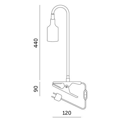 Lampe de table flexible avec pince CLIP 1xE27/30W/230V blanc