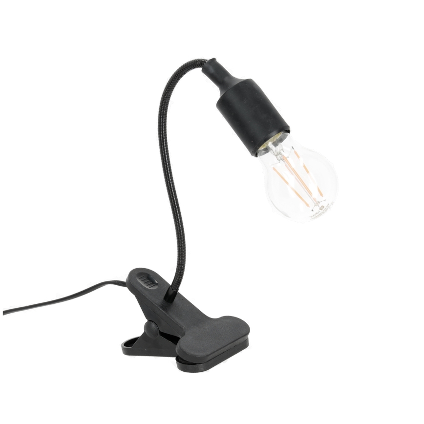 Lampe de table flexible avec pince CLIP 1xE27/30W/230V noir
