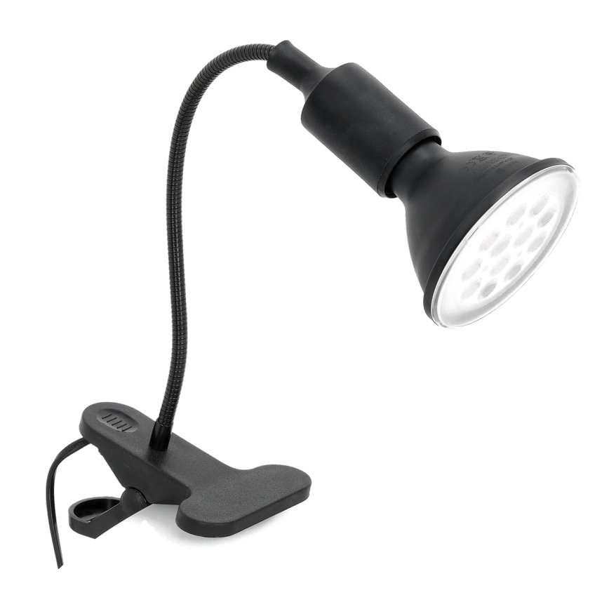 Lampe de table flexible avec pince CLIP 1xE27/30W/230V noir