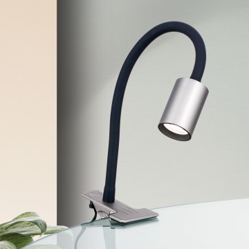 Lampe de table flexible avec pince KURT LED/5W/230V argenté