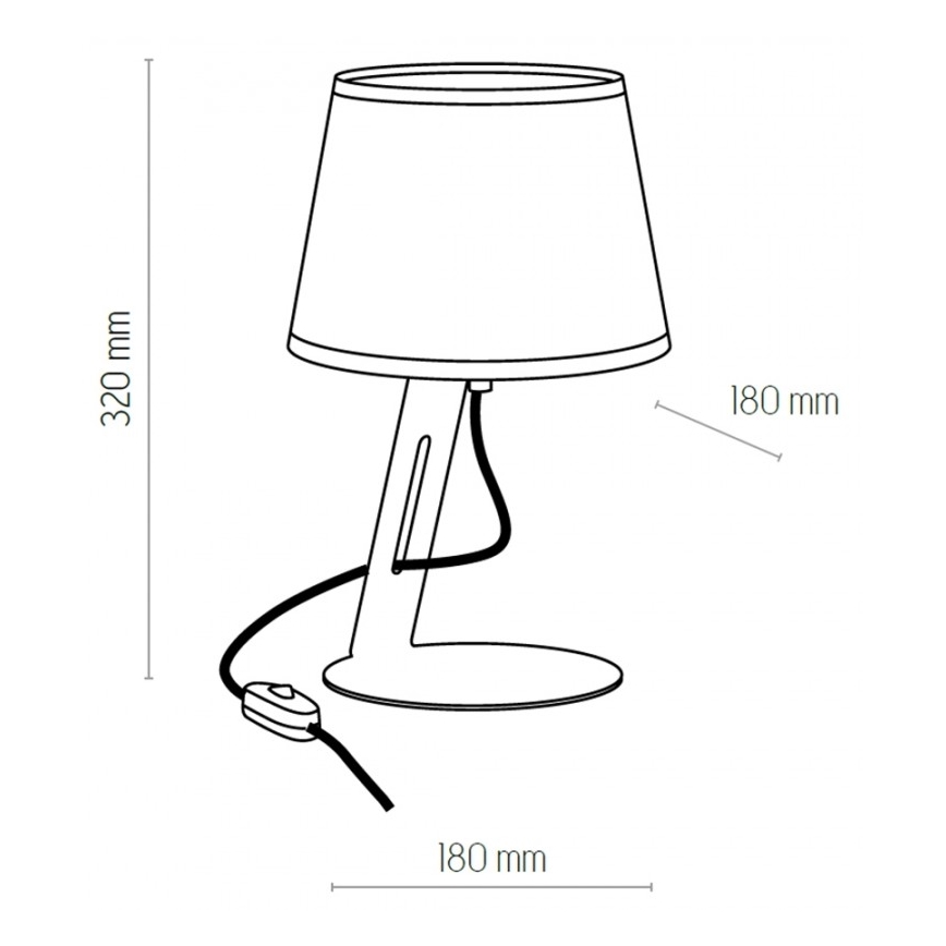 Lampe de table GRACIA 1xE27/60W/230V noire