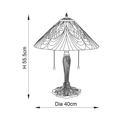 Lampe de table HECTOR 2xE27/60W/230V Ø 40 cm - Endon 64163