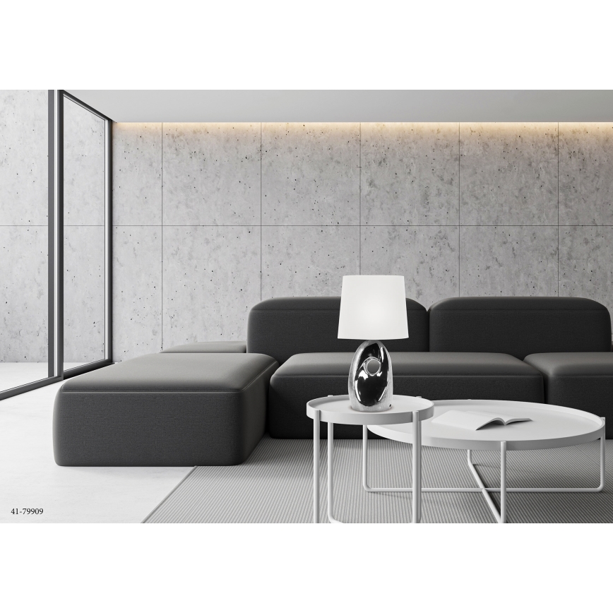 Lampe de table HIERRO 1xE27/60W/230V blanc/chrome brillant