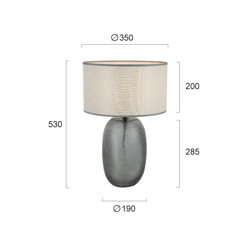 Lampe de table JENIFER 1xE27/40W/230V gris/fumé