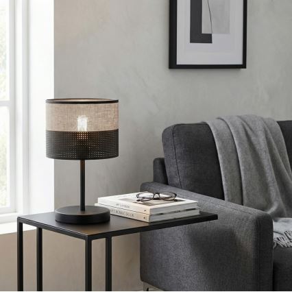 Lampe de table KARBON 1xE27/15W/230V noire/grise