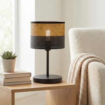 Lampe de table KARBON 1xE27/15W/230V noire/marron