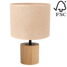 Lampe de table KRETA 1xE27/25W/230V chêne/orange - certifié FSC