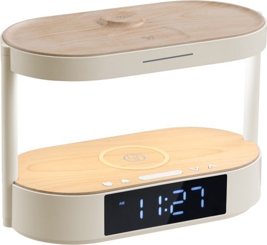 Lampe de table LED à intensité variable avec réveil et station de charge TRIPLE DOCK LED/1,5W/5V
