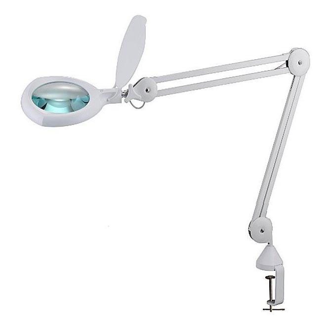 Lampe de table LED à intensité variable avec une loupe et une pince LED/8W/12/230V