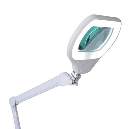 Lampe de table LED à intensité variable avec une loupe LED/12W/230V blanche