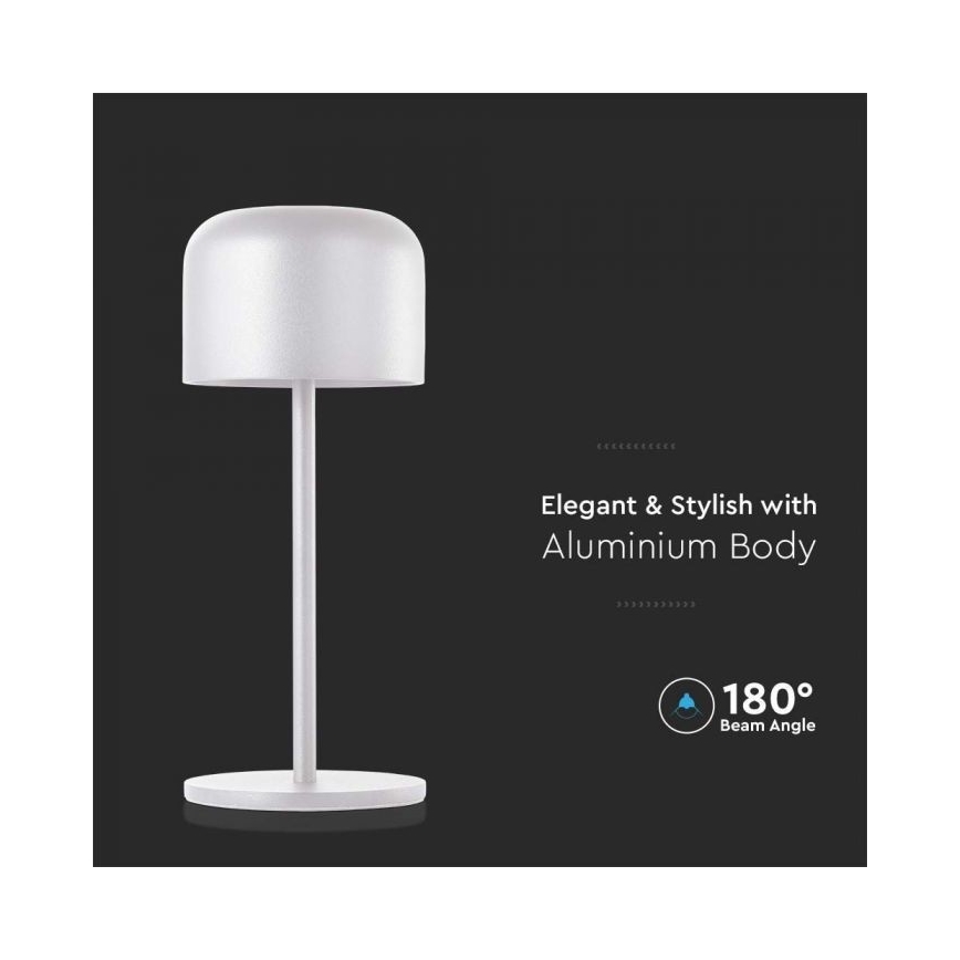 LED Lampe de table tactile rechargeable et à intensité variable LED/1,5W/5V 2700-5700K IP54 2200 mAh blanc