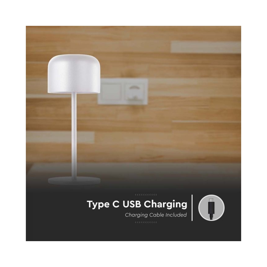 LED Lampe de table tactile rechargeable et à intensité variable LED/1,5W/5V 2700-5700K IP54 2200 mAh blanc