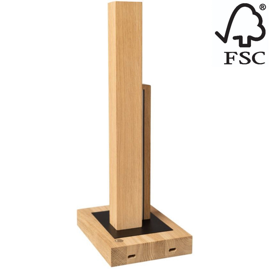 Lampe de table LED à intensité variable SOHO BLACK LED/10W/230V 45 cm chêne – FSC certifié