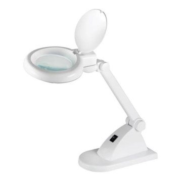 Lampe de table LED avec une loupe LED/6W/230V blanche