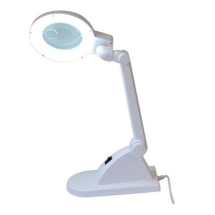 Lampe de table LED avec une loupe LED/6W/230V blanche