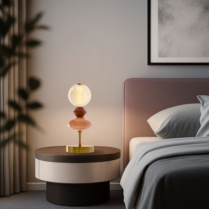 Lampe de table LED FLORES LED/10W/230V dorée/orange/marron