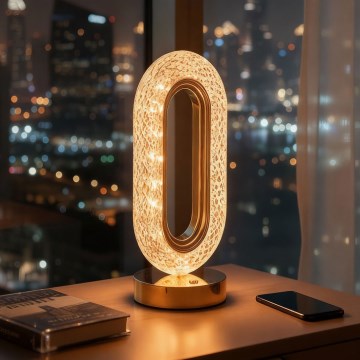 Lampe de table LED rechargeable et dimmable DUBAI LED/2W/5V 2700K/4000K/6500K 400 mAh dorée