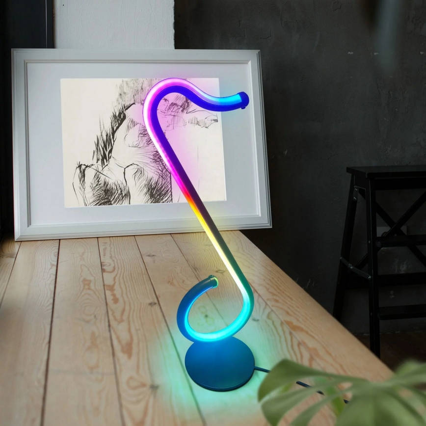 Lampe de table LED RGBW à intensité variable NUTKA LED/15W/5V noir + télécommande