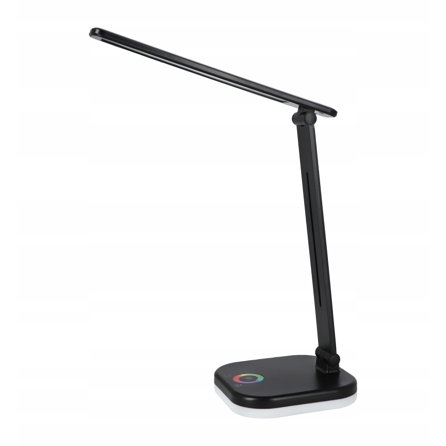Lampe de table LED RGBW dimmable avec charge sans fil LED/7W/5V USB noire