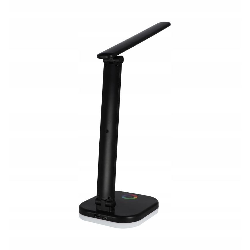 Lampe de table LED RGBW dimmable avec charge sans fil LED/7W/5V USB noire