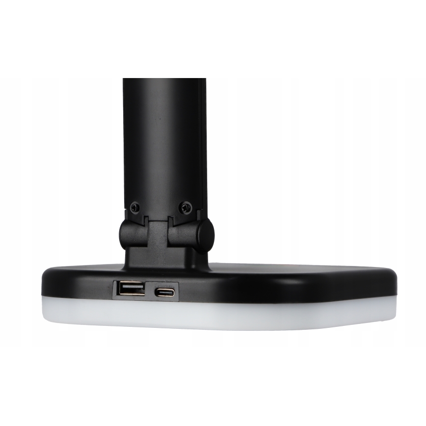 Lampe de table LED RGBW dimmable avec charge sans fil LED/7W/5V USB noire