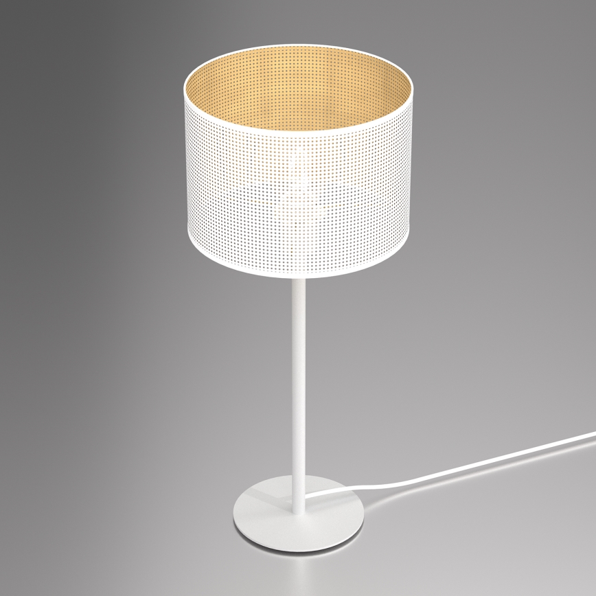 Lampe de table LOFT SHADE 1xE27/60W/230V d. 25 cm blanc/doré