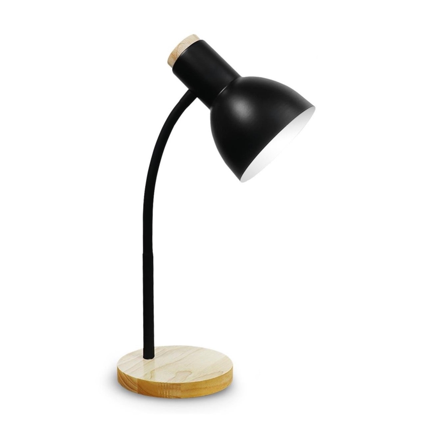 Lampe de table MARMA 1xE27/40W/230V noire/hévéa
