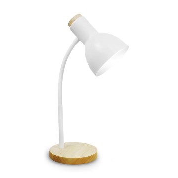 Lampe de table MARMA 1xE27/60W/230V blanc/hévéa