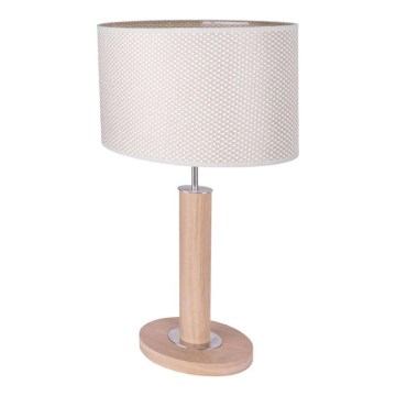 Lampe de table MERCEDES 1xE27/40W/230V 46 cm crème/chêne