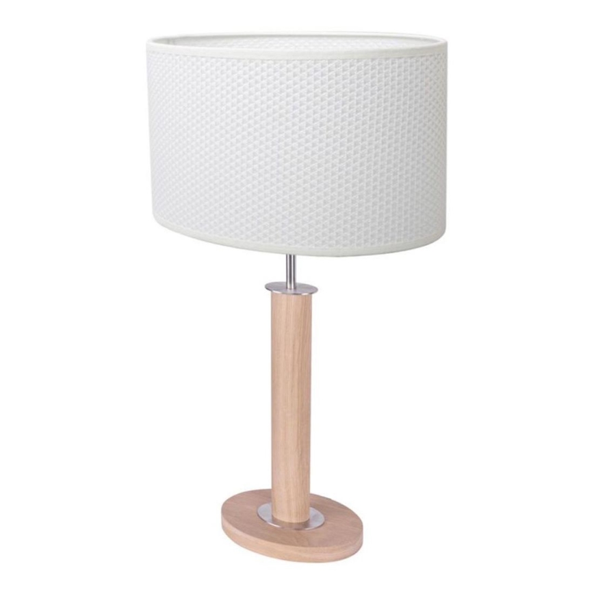 Lampe de table MERCEDES 1xE27/40W/230V 60 cm blanc/chêne