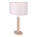 Lampe de table MERCEDES 1xE27/40W/230V 60 cm crème/chêne