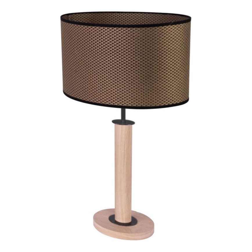 Lampe de table MERCEDES 1xE27/40W/230V 60 cm marron/chêne