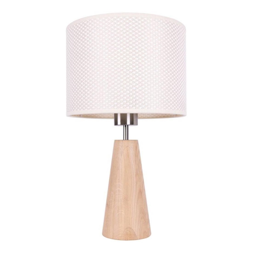 Lampe de table MERCEDES 1xE27/40W/230V Ø 43 cm crème/chêne