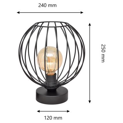 Lampe de table MERCURE 1xE27/15W/230V noire
