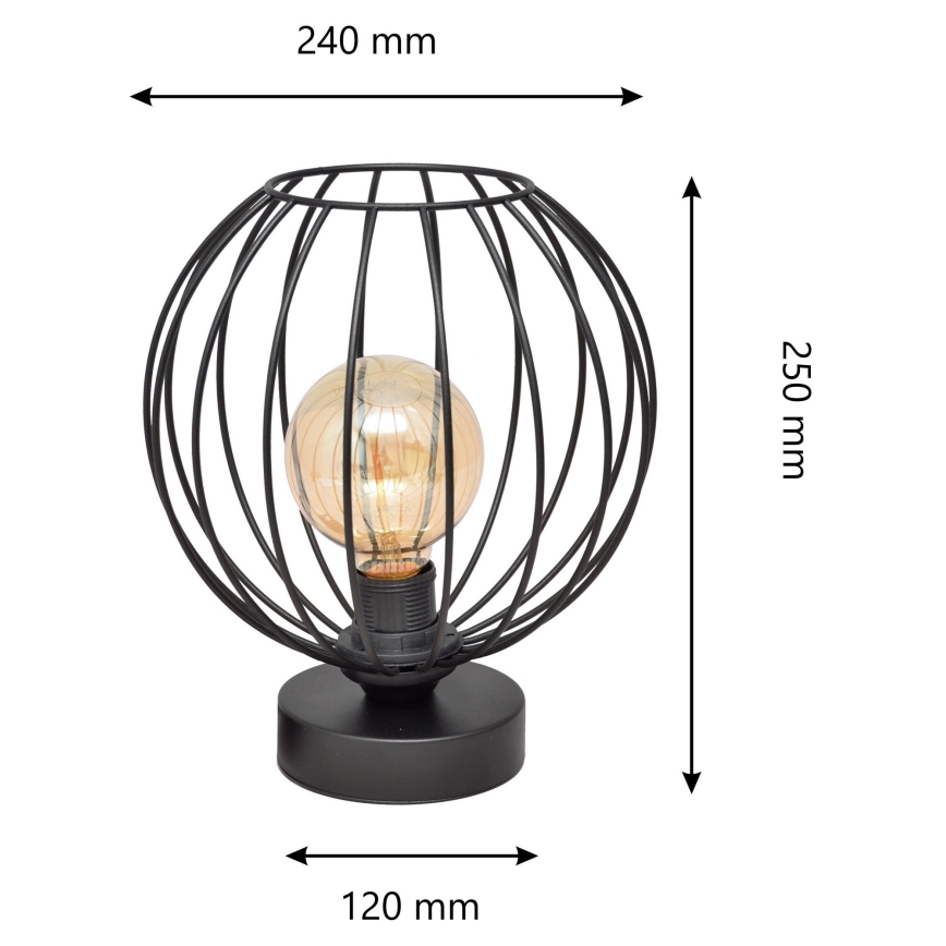 Lampe de table MERCURE 1xE27/15W/230V noire
