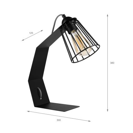 Lampe de table NANDO 1xE27/15W/230V noire