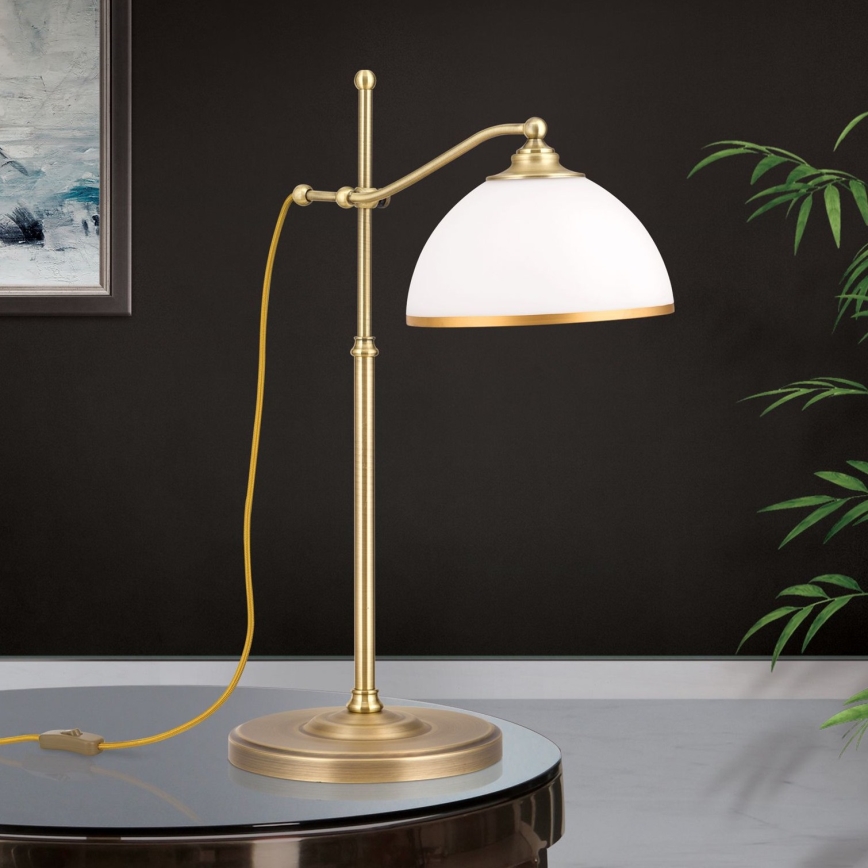 Lampe de table OLD LAMP 1xE27/40W/230V 65 cm blanc/laiton