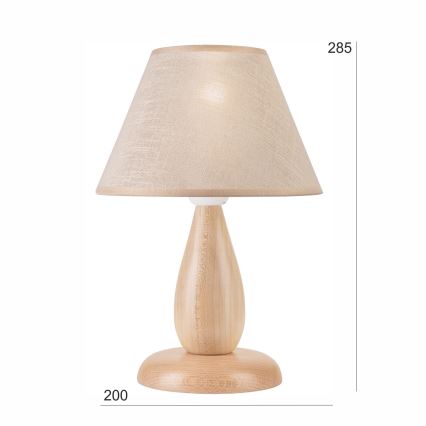 Lampe de table PERA 1xE27/60W/230V beige/hêtre