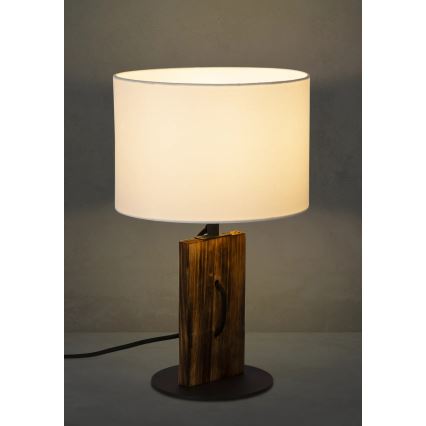 Lampe de table PINUS 1xE27/40W/230V blanc/bois