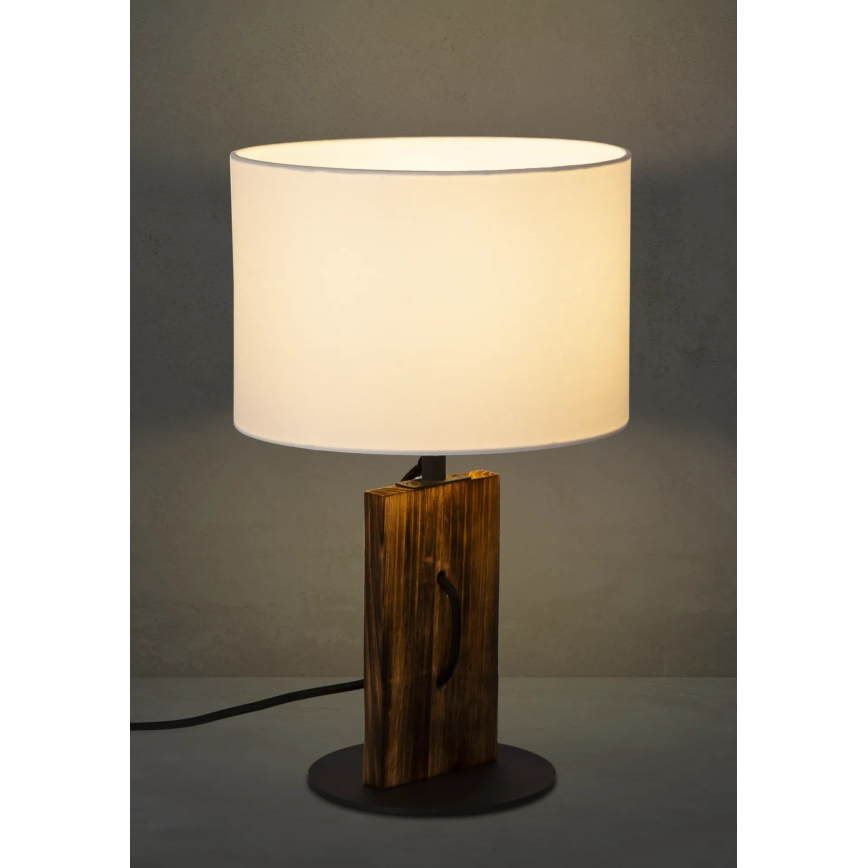 Lampe de table PINUS 1xE27/40W/230V blanc/bois