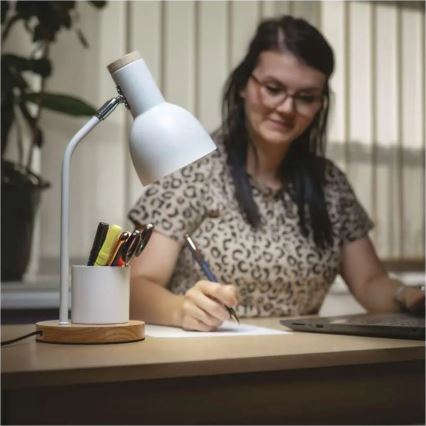 Lampe de table POPPY 1xE27/25W/230V blanche