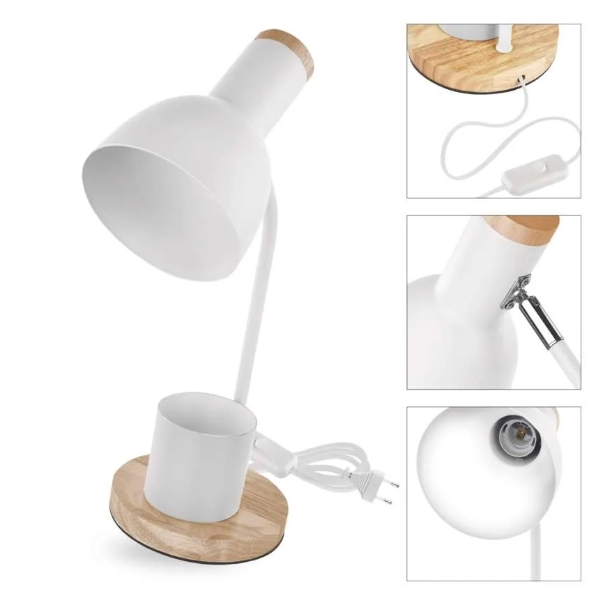 Lampe de table POPPY 1xE27/25W/230V blanche